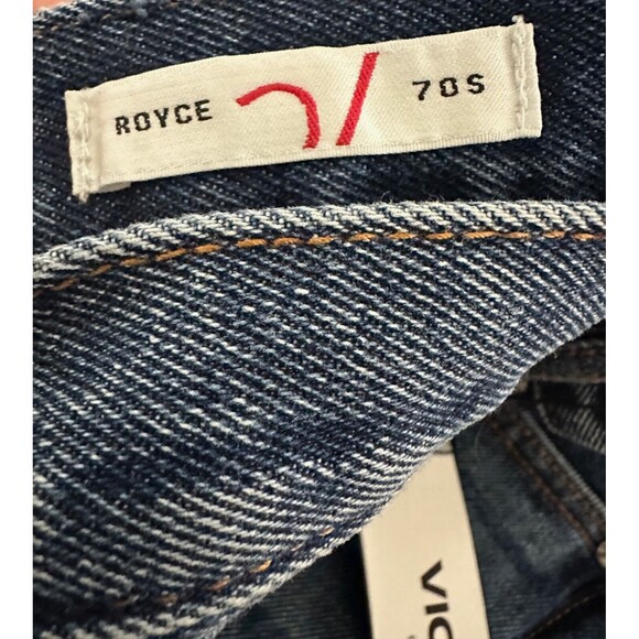 VIGOSS Royce Jeans Womens 32 Medium Wash Raw Fray Hem High Rise Wide Leg Flare - Picture 7 of 8